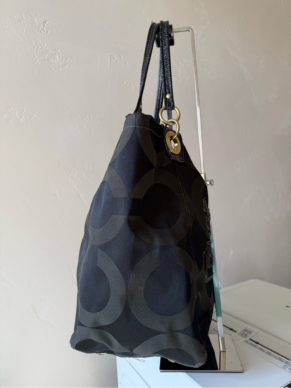 Coach Madison Op Art Black Ex-Large Tote #13001 - Picture 5 of 11